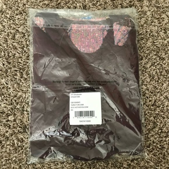 NWT Free People Purple Sequin Blouse Top - Picture 6 of 9